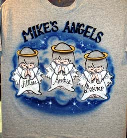 angels airbrush w-shirt for man