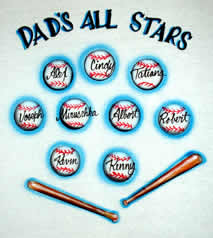 Dad' all-stars baseballs airbrush t-shirt