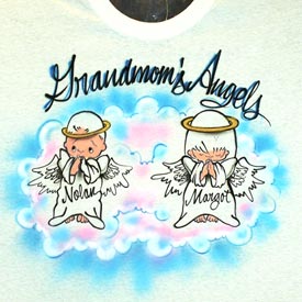 2 angels airbrushed on t-shirt