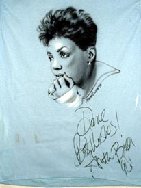 Anita Baker autographed airbrush t-shirt