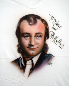 Phil Collins autographed airbrush t-shirt