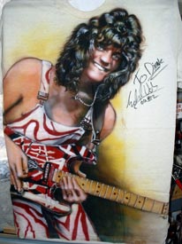 Eddie Van Halen autographed airbrush t-shirt