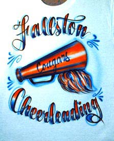 cheerleading airbrush t-shirt