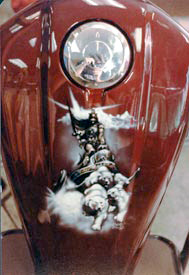airbrush on motorcycle tank