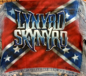airbrush on denim jacket Lynyrd Skynyrd