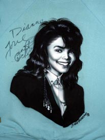 Janet Jackson autographed airbrush t-shirt