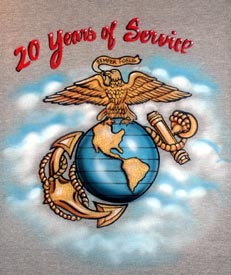 US marine airbrush t-shirt
