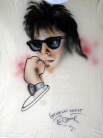 Ric Ocasek autographed airbrush t-shirt