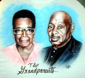 Couple grandparents airbrush t-shirt