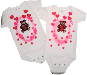Infant onesies airbrushed