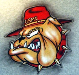 US Marine Bulldog airbrush t-shirt