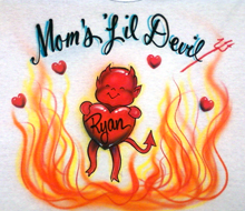 Mom's little devil airbrush t-shirt