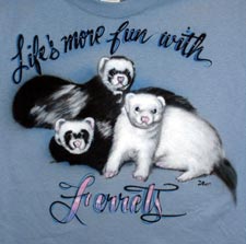 Ferrets airbrush t-shirt